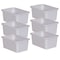 Teacher Created Resources Storage Bin, Plastic, White, 6 PK 20399 - alternate 1